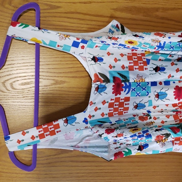 Miss Lulo Insect and Floral Tiles Heidi Dress. NWOT. 1X. Modern Millie. Linen. - Picture 13 of 14